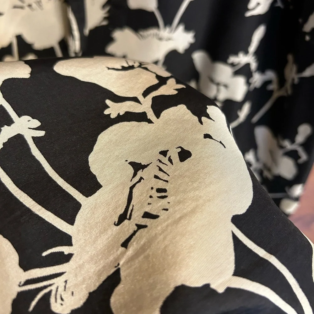 Kate Spade Black & White Silk Blouse Size 10